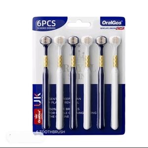 3-Sided Toothbrush Set - Blue and White